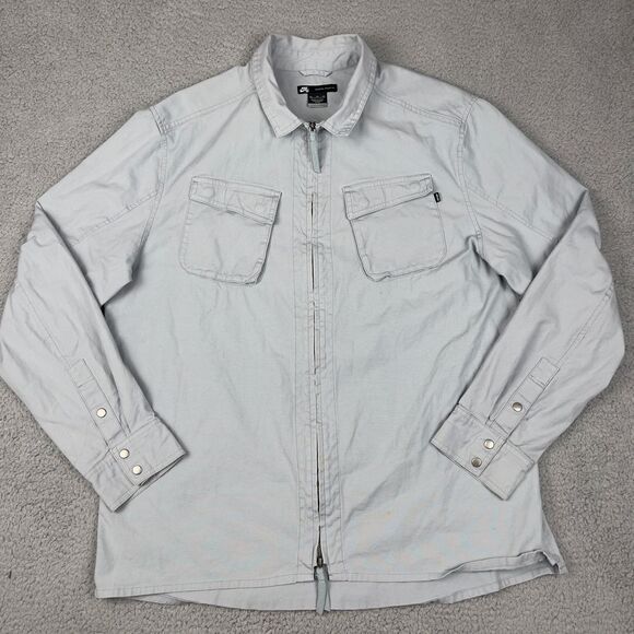 Nike SB Vista Long Sleeve Woven Blue Zip Up Shirt Jacket Shacket Denim Pockets - Picture 1 of 7